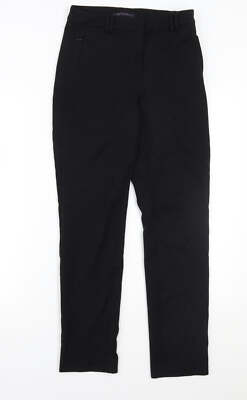 Marks & Spencer Damen Schwarz Polyestermischung Hose Größe 8 L29 in