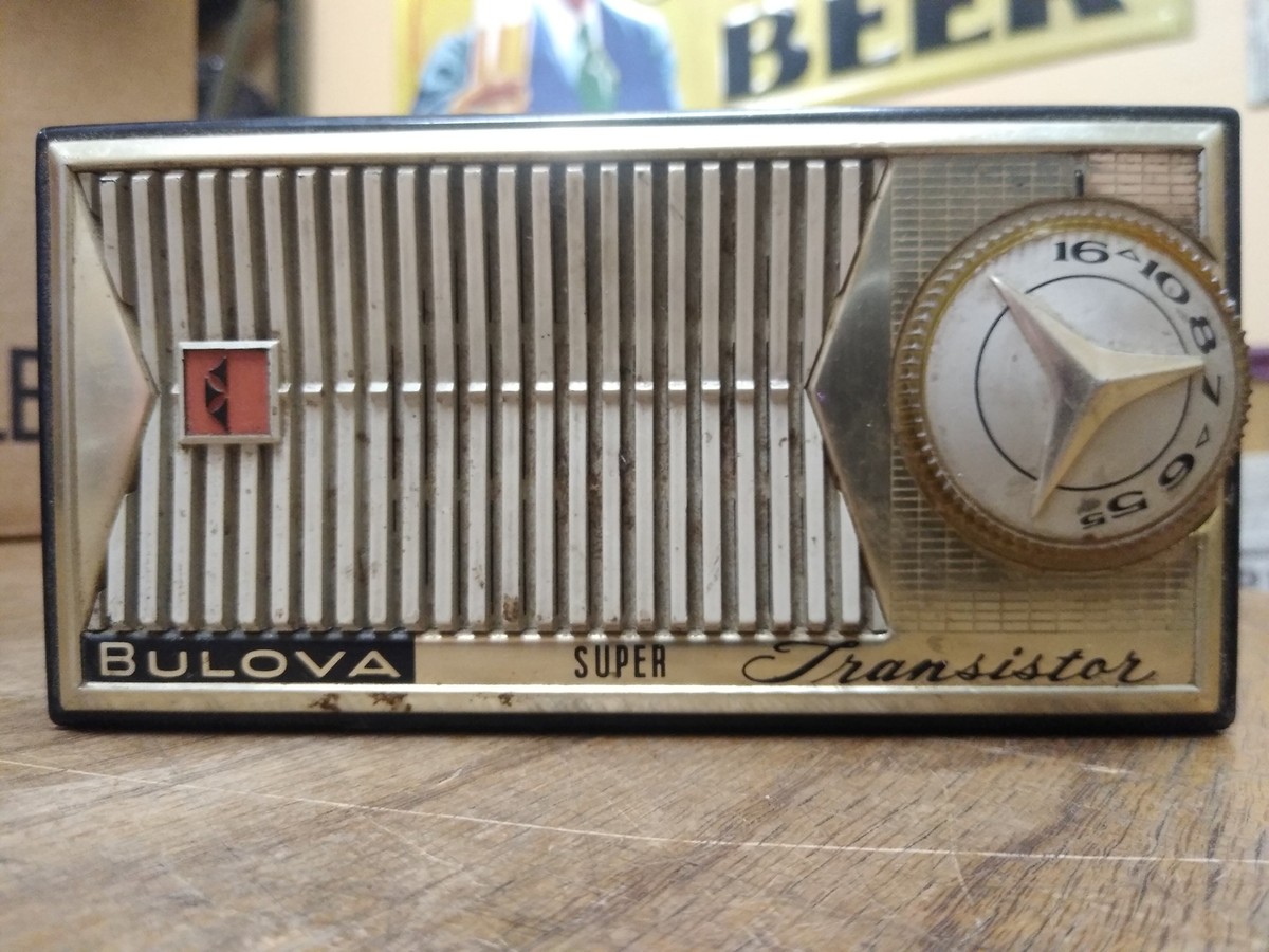 Vtg Bulova Super Transistor Radio Model 730 Portable Working Black