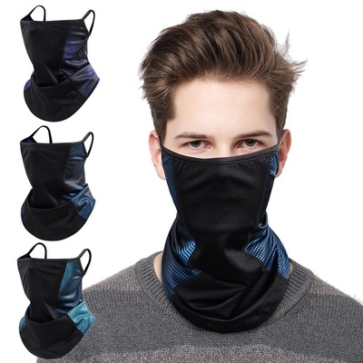 Cooling Neck Gaiter Sun Shield Half Face Mask Bandana Face Scarf with Loops Ear