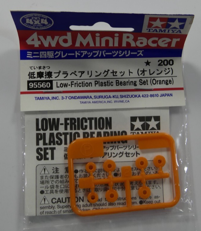 TAMIYA 4WD Mini Racer 95560 Low-Friction Plastic Bearing Set (Orange)