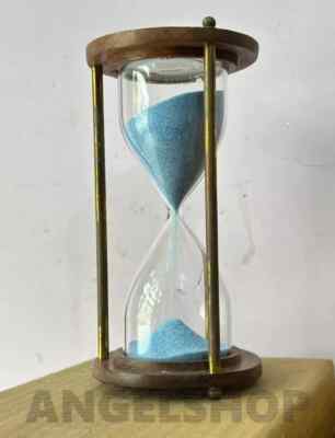 Sanduhr Sand Timer Messing Nautisch Maritime Hour Glass Vintage Weiß 1-teilig