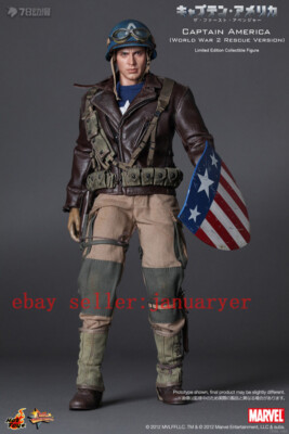 Perfect Hot Toys Mms180 1/6 Captain America WWII Rescue Edition
