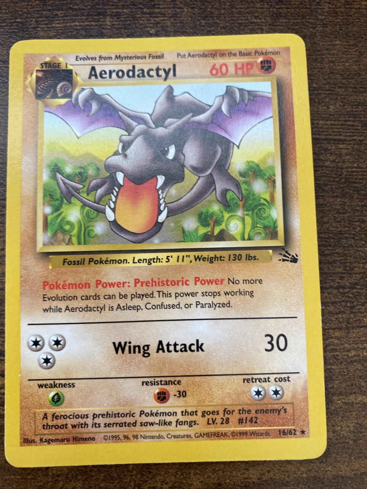 Pokémon TCG Aerodactyl Fossil 16 Regular Unlimited Rare