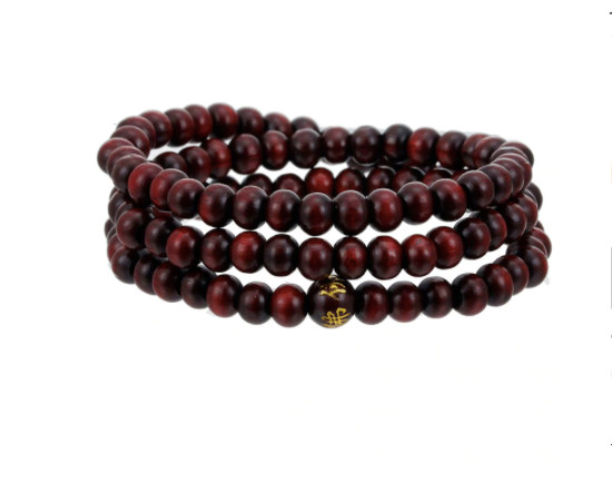 108 Red Sandalwood Beads Meditation Bracelet or Necklace 6mm