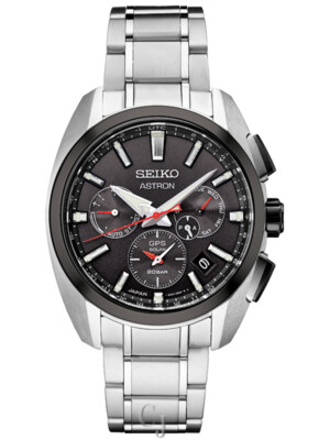 SEIKO ASTRON GPS SOLAR TITANIUM DUAL TIME BLACK DIAL SSH103