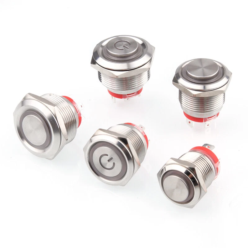 IP68 Metal Pushbutton Switch 16/19/22mm 15A/20A Momentary Latching Waterproof - Image 2 of 4