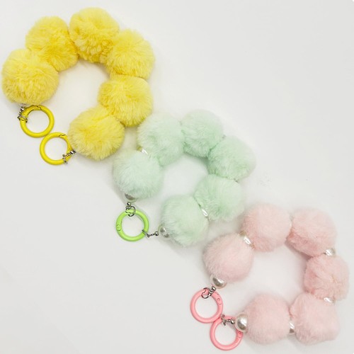 Fuzzy Mobile Phone Chain Aesthetic Charms Fluffy Wrist Lanyard Keychain Wrist - Picture 3 of 12