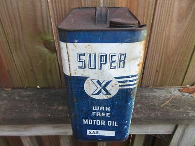 Vintage Super X Oil Can 2 Gal. Motor Oil Can | eBay