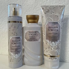 Bath & Body Works Wash Cream Fragrance Mist Set Lot of 3 ALWAYS & FOREVER