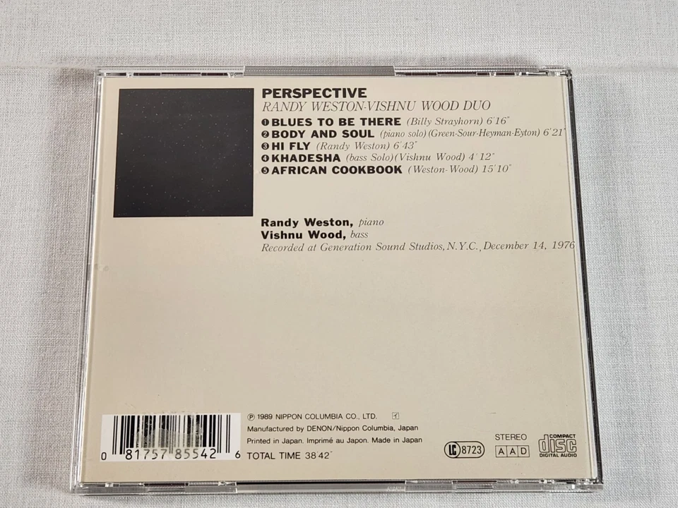 Perspective by Randy Weston-Vishnu Wood Duo (CD, Japan, 1989, Denon) Disc NM - Image 4 of 4