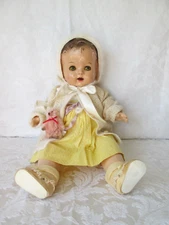 Composition 1940's Cutie Doll Tin Eyes "Quint" Like -20"- Unmarked