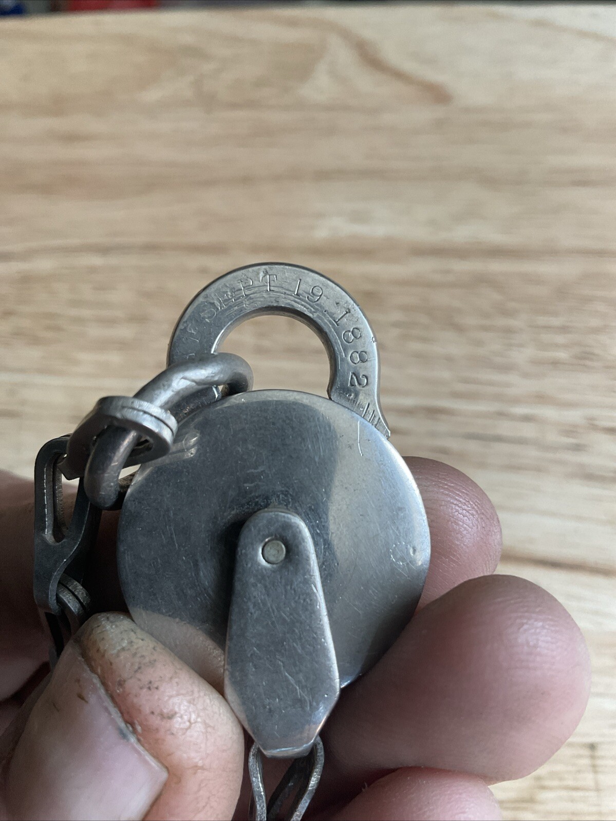 Vintage Ames Sword Co. Spare Tire Lock Sept 19 1882 No Key