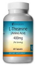 L-Theanine 400mg Serving, 60 Capsules - Double Strength by Sunlight