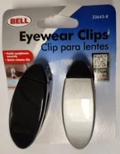 Eyeware Clip Bell 33643-8 (2 Pack) Black & Silver Clip-on Visor *NEW*
