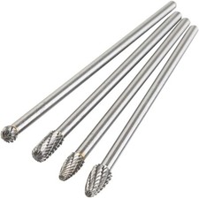6-Inch Long Carbide Rotary Burr Set 6 mm 0.25 inch Shank Long Reach Double Cut