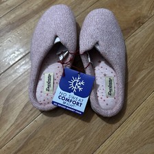 DearFoams Memory Foam Slippers NWT Pink Chenille Look Size Small 5-6