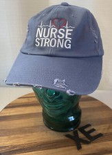 NWOT "NURSE STRONG" HAT GRAY STRAPBACK ADJUSTABLE NEVER WORN   XE