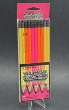 Blazing Writers 10 Pencils No 2 Empire Berol Made In USA Vintage Neon No.2 8010