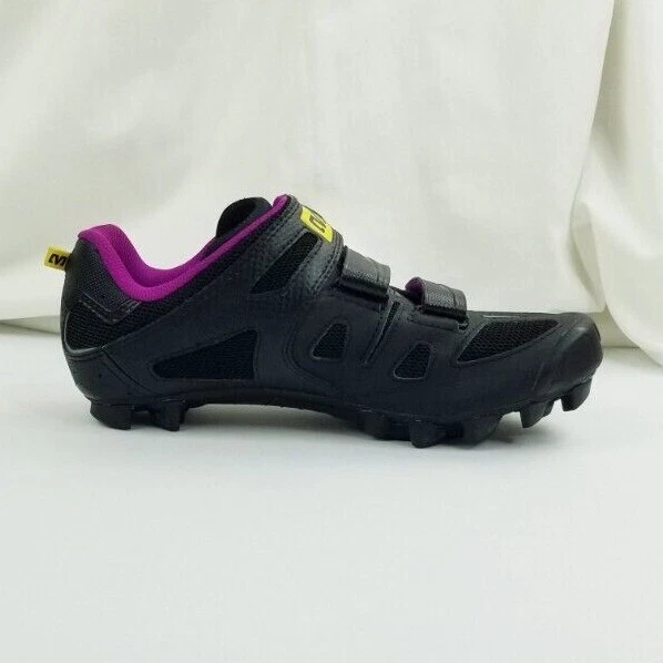 Zapatos de carretera Mavic talla 8 para mujer turmalina ciclismo negro púrpura acento 643001 Foto 2 de 4