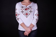 Vyshyvanka Traditional Embroidered Women Ukrainian blouse Ethnic Size XXL white
