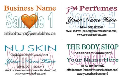 Body Shop Etsy FM Parfums Nu Skin Younique Consultants 50 Visitenkarten dgo