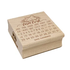 Farm Fresh Duck Egg Carton Perpetual Calendar Date Gathered Square Rubber Stamp