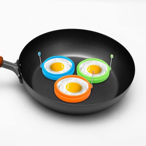 8Pcs Egg Ring Silicone Round Egg Cooking Rings Non-Stick Frying Egg Maker Molds - Picture 7 of 8