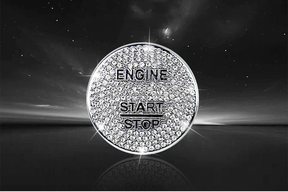 Para Mercedes Benz Bling Motor Arranque Parada Botón Cubierta Borde Adhesivo Accesorio Foto 4 de 4