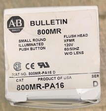 Allen Bradley 800MR-PA16 Small Round Illuminated Pushbutton 120v NO LENS-NIB