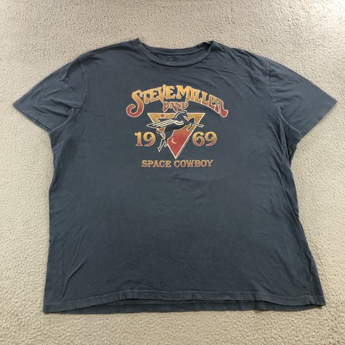 Wrangler Steve Miller Band T-Shirt Herren 2XL Blau Grafik Print Band Tee  - Bild 1 von 10