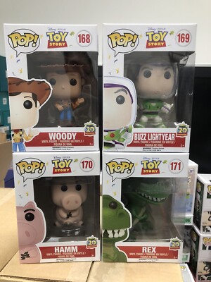 Funko Pop Toy Story Set Rex Hammy Buzz Woody Case Fresh Mint