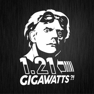 Doc Brown Zurück in die Zukunft Back to the Future Weiß Vinyl Decal Aufkleber