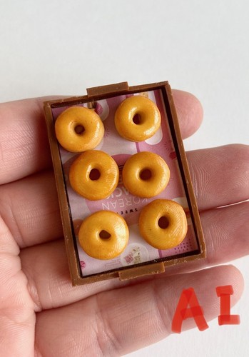 1:12 miniature handmade bakery store dessert cupcake cookies donuts hotdog tray - Picture 62 of 71