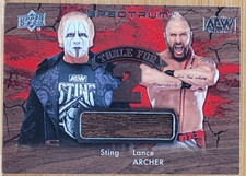 2021 UPPER DECK AEW SPECTRUM  STING & LANCE ARCHER TABLE FOR 2 TABLE RELIC