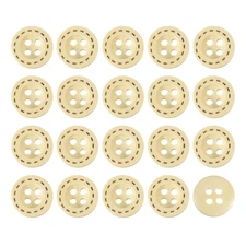 50Pcs Wooden Buttons, 12.5mm 4 Hole Round Wood Sewing Button, Natural Wood