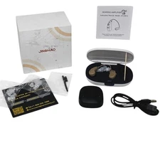 NWT ~ Microphone Headphones Amplifier Rechargeable USB Base Hearing Aids & Acc.