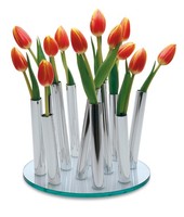 Philippi Vase Bouquet - D 24 Cm H 17 Cm, Glas U. Aluminium Poliert, Design