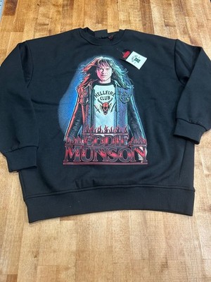 Stranger Things Eddie Munson Hellfire Club Black Sweatshirt Size XS
