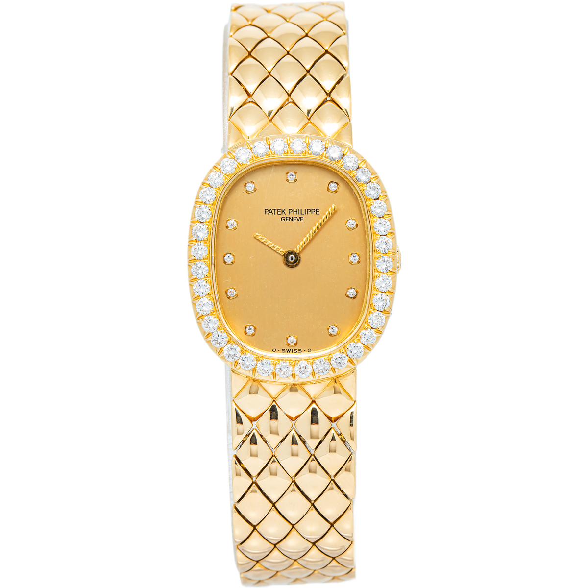 オマPatek Philippe Geneve 自動巻き Patek Philippe Ellipse 4729 W/Archive Quartz 18k YG Diamond