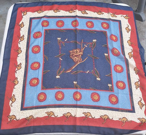 Beautiful Polyester Decorative Scarf Kangaroo Koala, Made in Australia