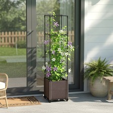 Climbing Plant Support Trellis Plant Pot 2-in-1 Raised Bed Veg Planter Supports