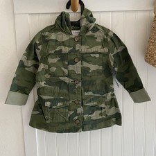 Old Navy Girls Green Camoflauge Camo Hooded Jacket with Pockets XS 5 Years