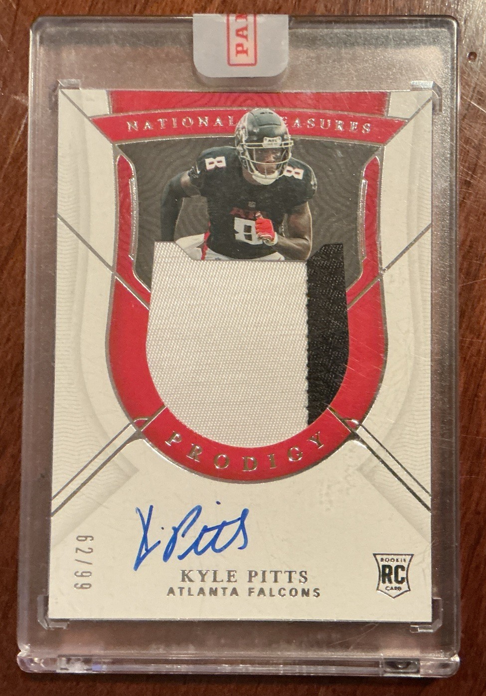 2021 Panini National Treasures  Prodigy Patch Autographs Kyle Pitts #PPA-KP /99
