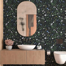 Dark Floral Wallpaper Peel and Stick Vintage Green Floral Contact Paper 17.5  X11