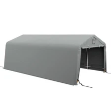 Outsunny 12' x 20' Portable Garage Carport with Ventilation Windows, Gray