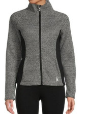 Spyder Stella Women's Full Zip Track Jacket Heather Gray Charcoal Large Pockets