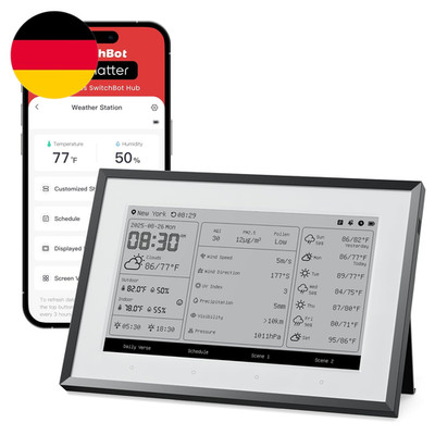 Switchbot E-Ink Home Dashboard, Wetterstation WLAN Mit Familienkalender | 7,5 Zo