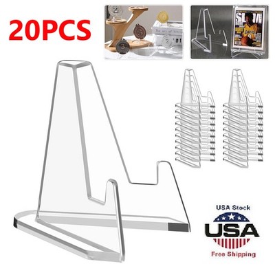20 Pack Clear Acrylic Trading Card Stand for Coins Sports Cards Display Holder