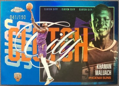 2025-26 Topps Chrome Update Khaman Maluach Clutch City Blue Refractor /150 RC