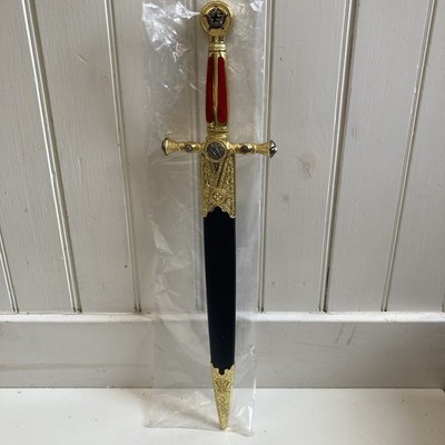 22 Masonic Templar Ceremonial Dagger?and Sheath with Red Velvet Handle Inserts